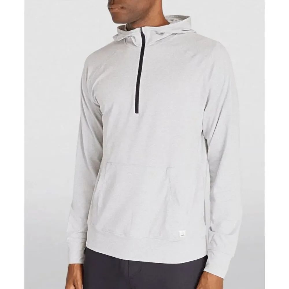 Vuori Ponto Performance Half-Zip Hoodie Gray Size M A